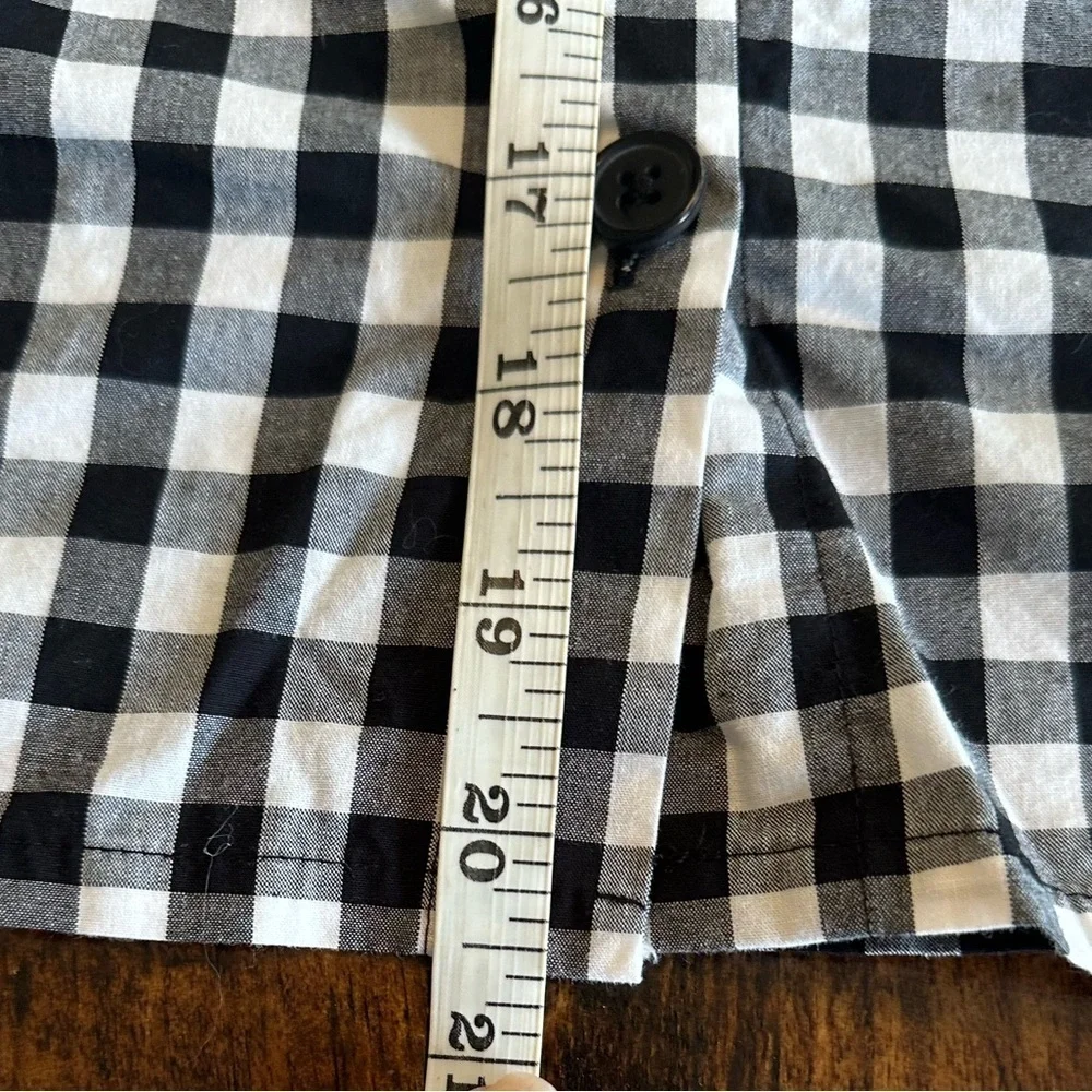 Jack by BB Dakota | “Seen It All” Black & White Gingham Top, Tie Sleeves, Size S